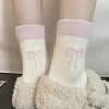 One-piece consignment of pink and purple Australian fleece socks for women, thick and warm for autumn and winter, FairIsland cartoon sweet pile socks Application Scenario